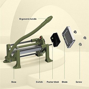 פורס צ’יפס מקצועי כפול – חיתוך מהיר ואחיד (3/8 ו-1/2 אינץ׳) – תמונה 4