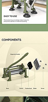 פורס צ’יפס מקצועי כפול – חיתוך מהיר ואחיד (3/8 ו-1/2 אינץ׳) – תמונה 5